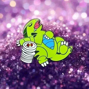 Pokemon Tyranitar V Alternate Art Ate Too Many Apples Enamel Pin